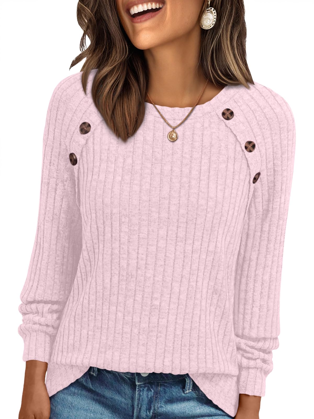 AUTOMET Womens Long Sleeve Shirts Fall Sweaters Business Casual Tops Blouse