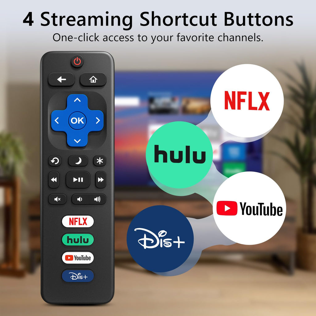 (2 Pack) Replacement Remote Control for Roku TV, for TCL Roku/Onn Roku TVs