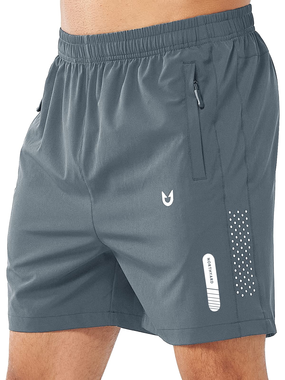 NORTHYARD Men's Athletic Running Shorts Gym Workout 7"/9"/5" Zipper Pockets