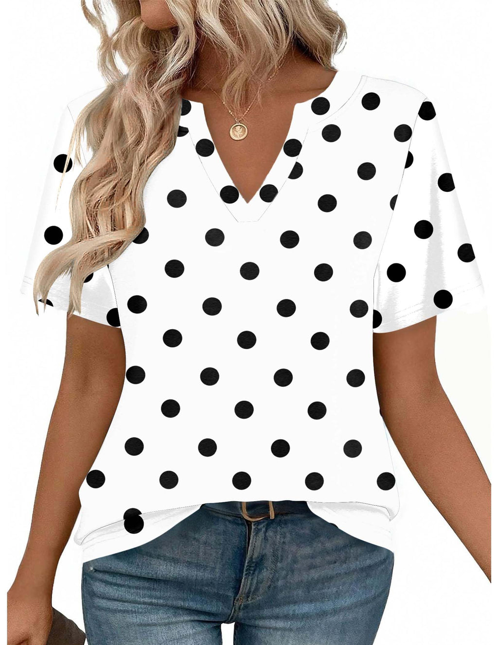 Zeagoo Womens Tops Short Sleeve V Neck Tee Shirts Cute Dressy Casual