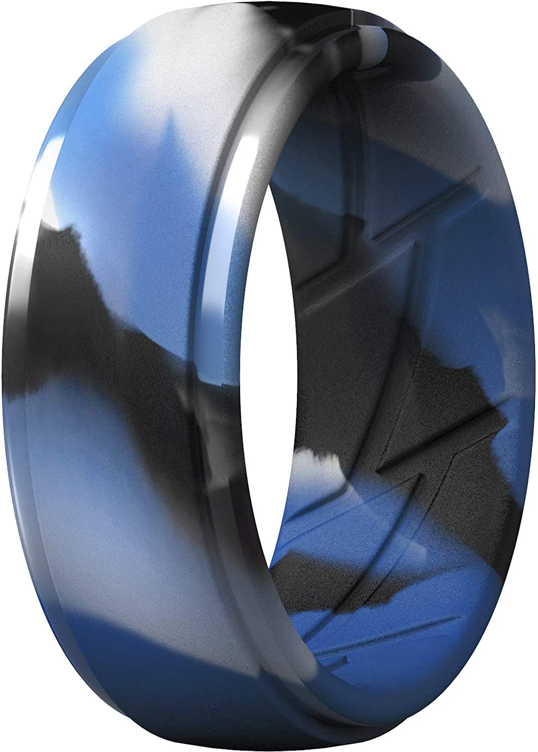ThunderFit Men's Silicone Rings, Breathable Rubber Bands, 10mm Wide