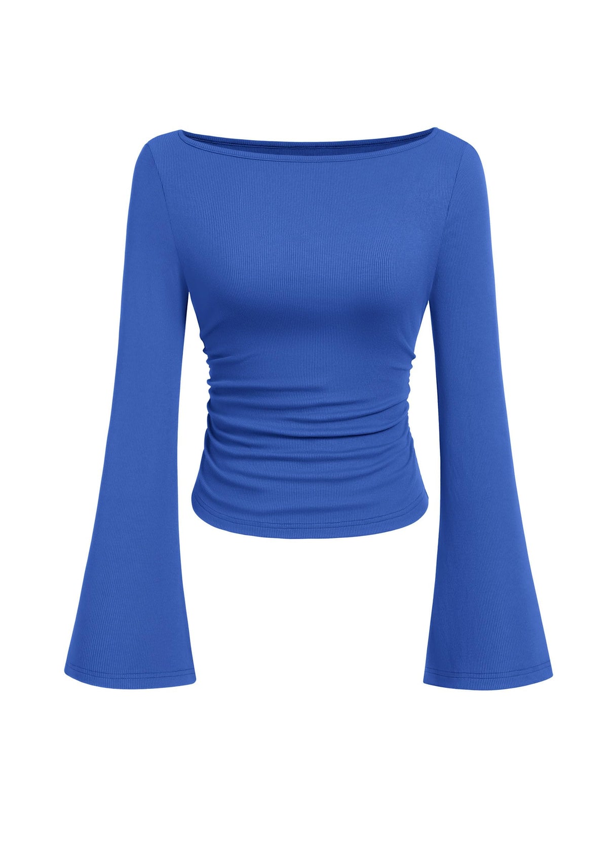 PRETTYGARDEN Womens Bell Long Sleeve Ribbed Knit Tops