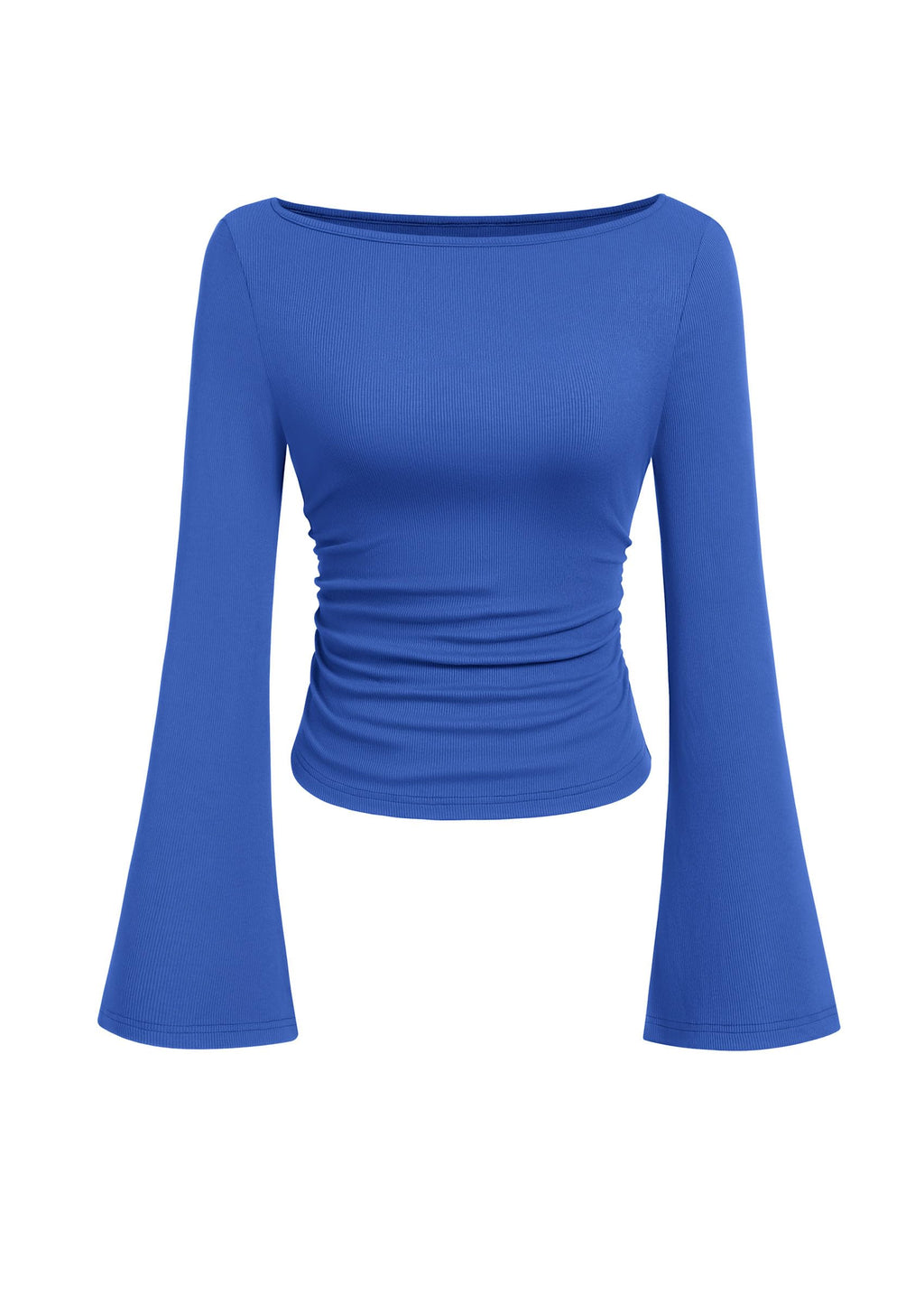 PRETTYGARDEN Womens Bell Long Sleeve Ribbed Knit Tops