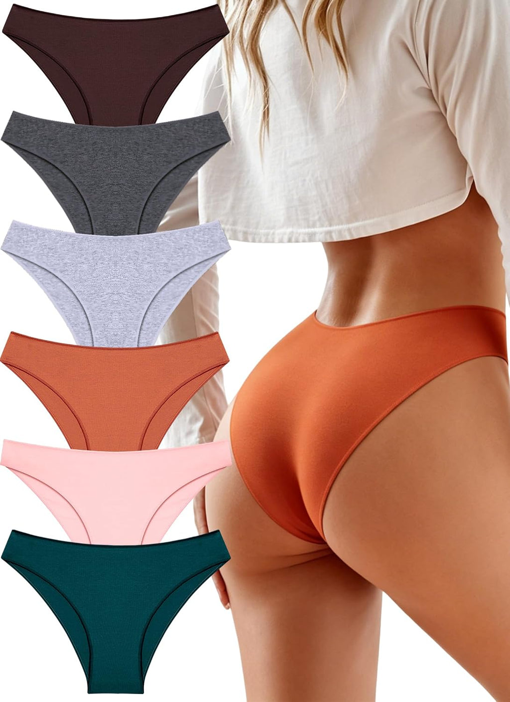 Cotton Underwear Women Sexy Cheeky Bikini Panties Lingerie Outfits 6 pack