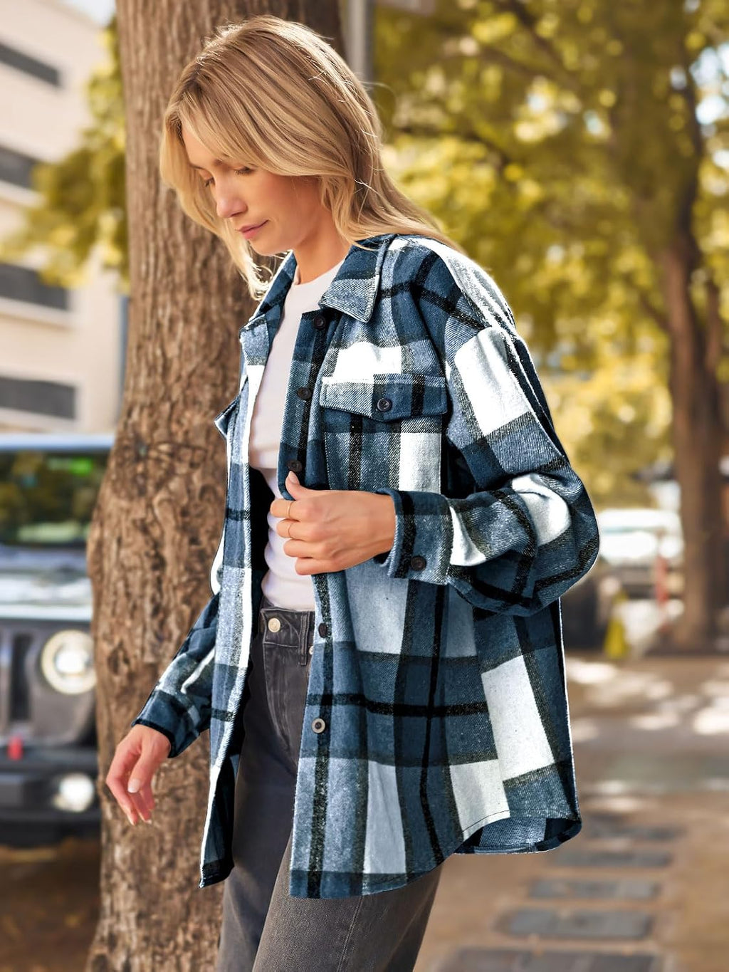 AUTOMET Shackets for Women Plaid Flannel Shirts