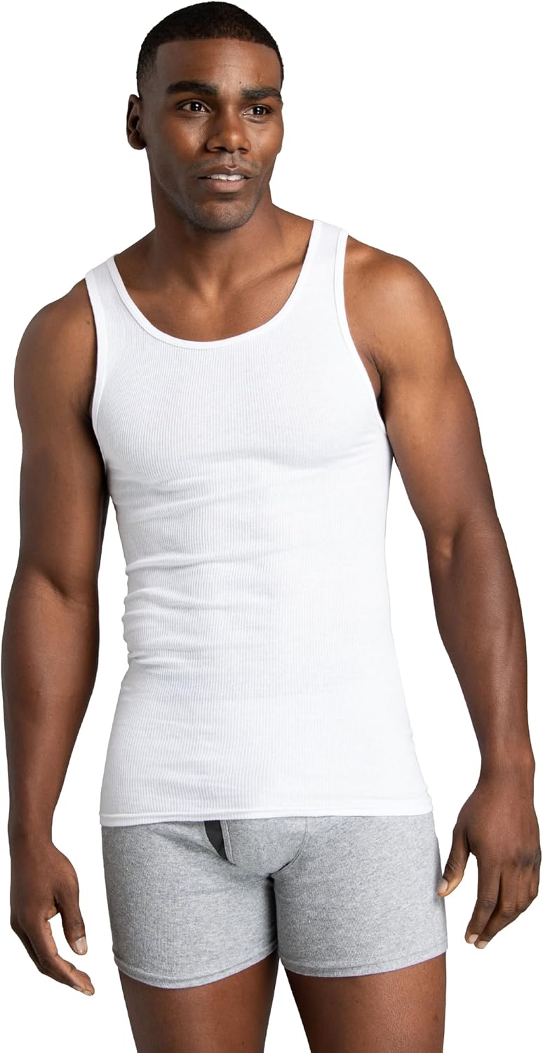 Fruit of the Loom Men's Sleeveless Tag Free Moisture Wicking Tank A-Shirt