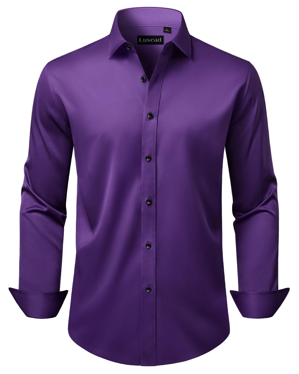 Men's Dress Shirts Long Sleeve Stretch Wrinkle Free Wedding Formal Business Button Down Shirt