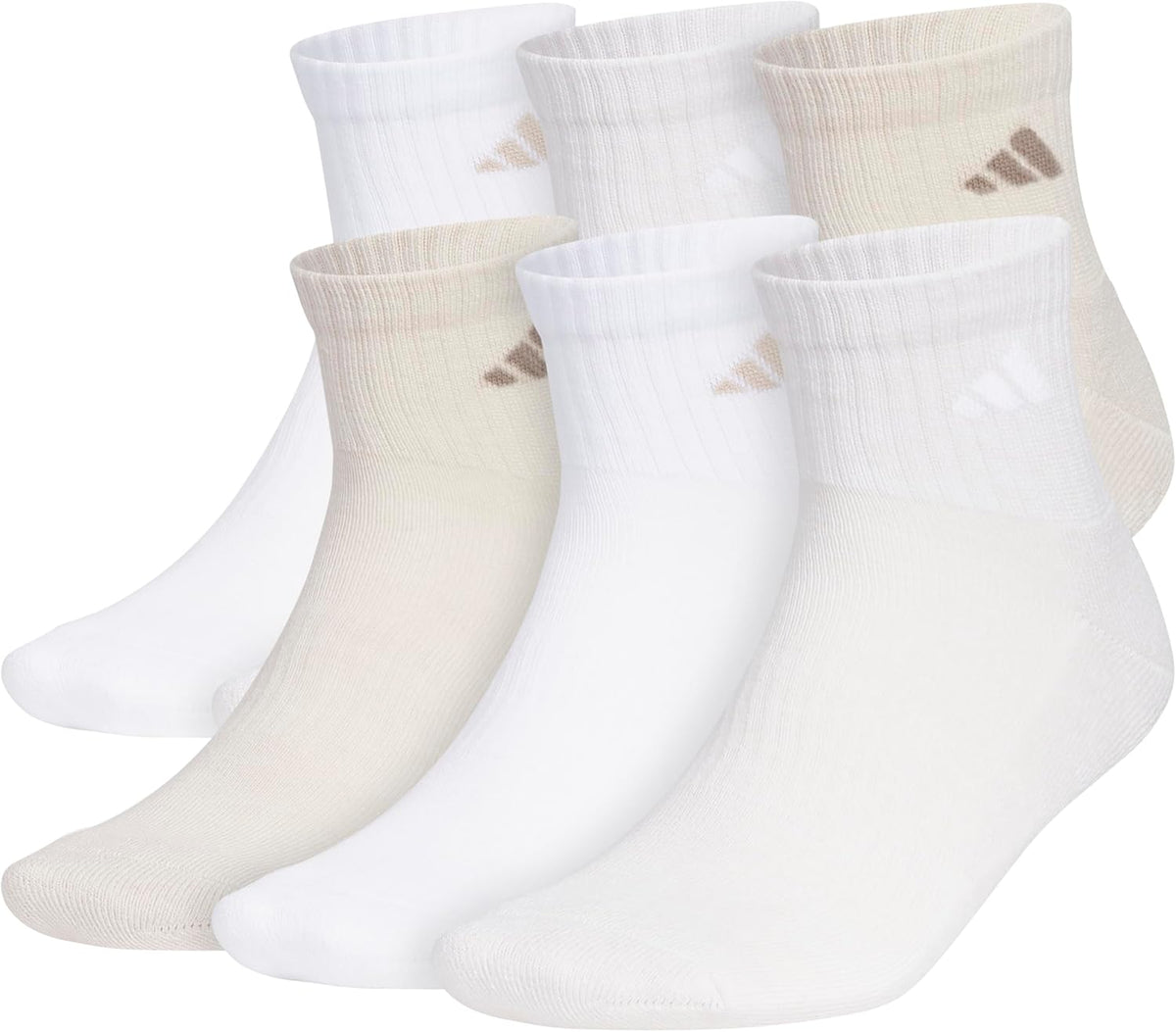 adidas Men's Athletic Cushioned Quarter Ankle Socks 6 Pairs