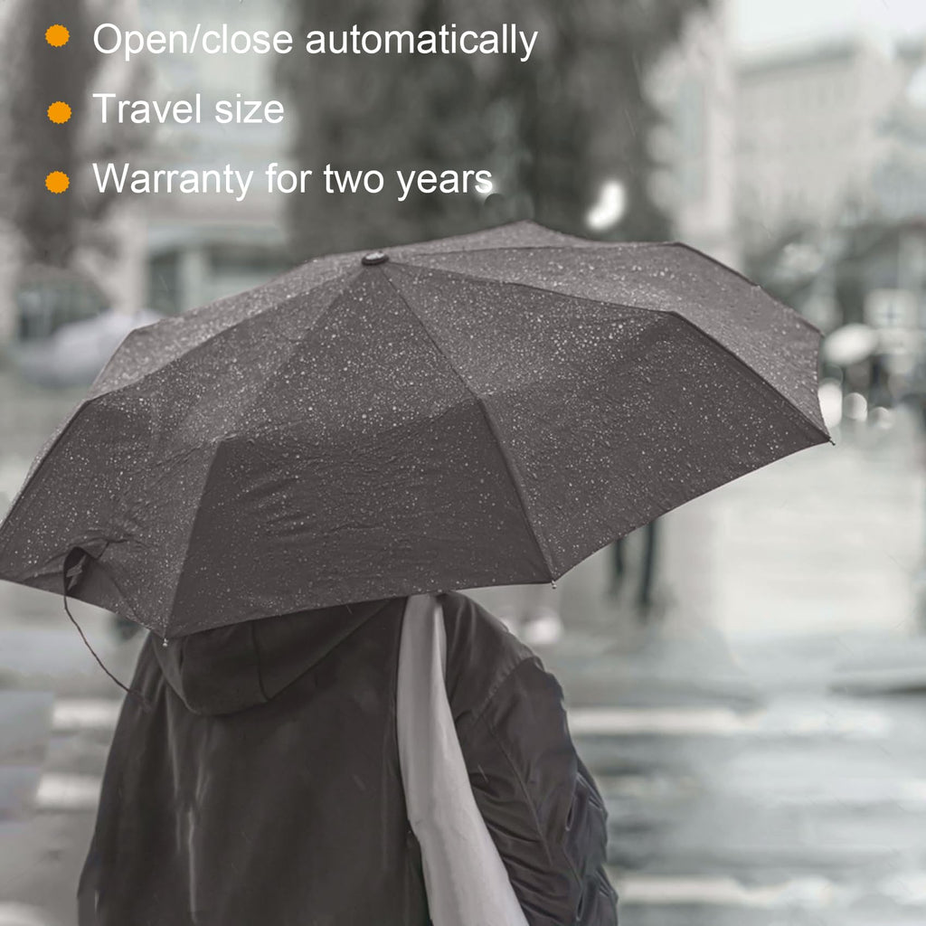 SIEPASA Windproof Travel Umbrella - Automatic Compact Folding Umbrella for Rain, Small Portable Windproof Umbrellas for Men Women and Teenagers (Navy Blue)