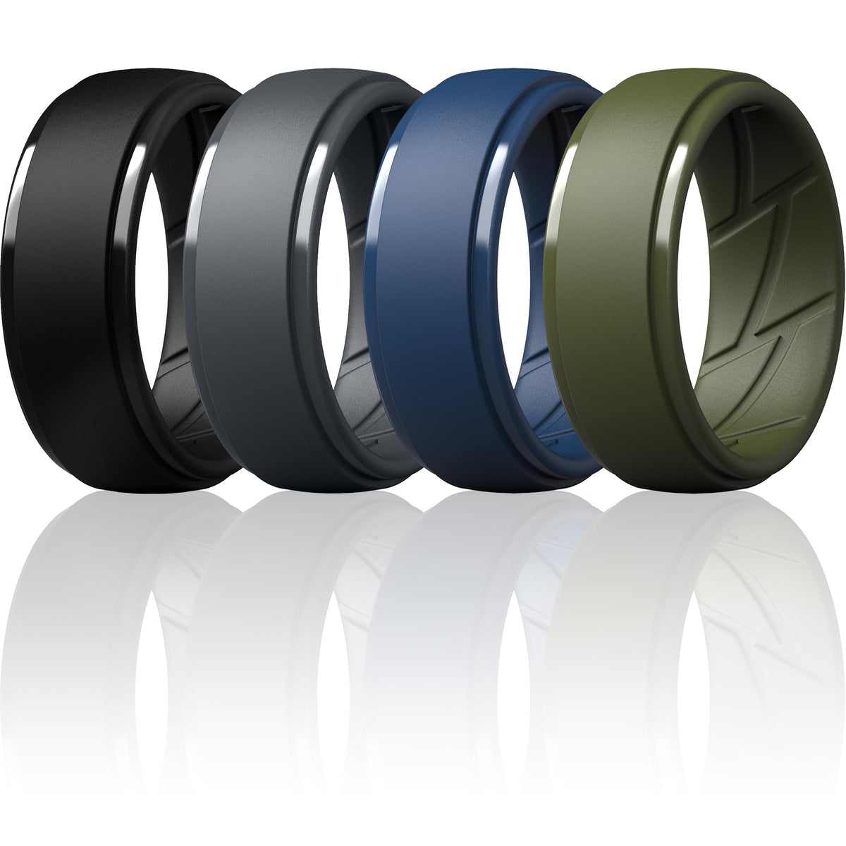 ThunderFit Men's Silicone Rings, Breathable Rubber Bands, 10mm Wide