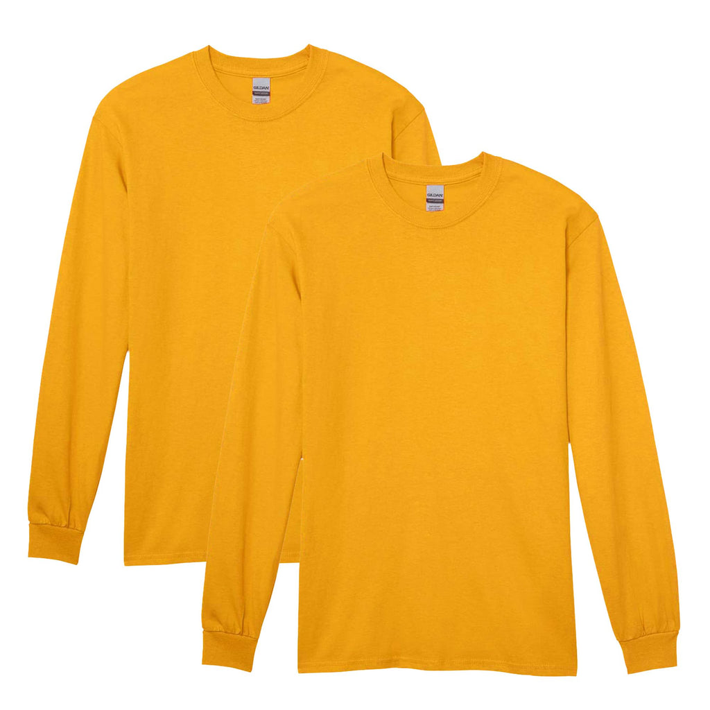 Gildan Adult Heavy Cotton Long Sleeve T-Shirt, Style G5400, 2-Pack