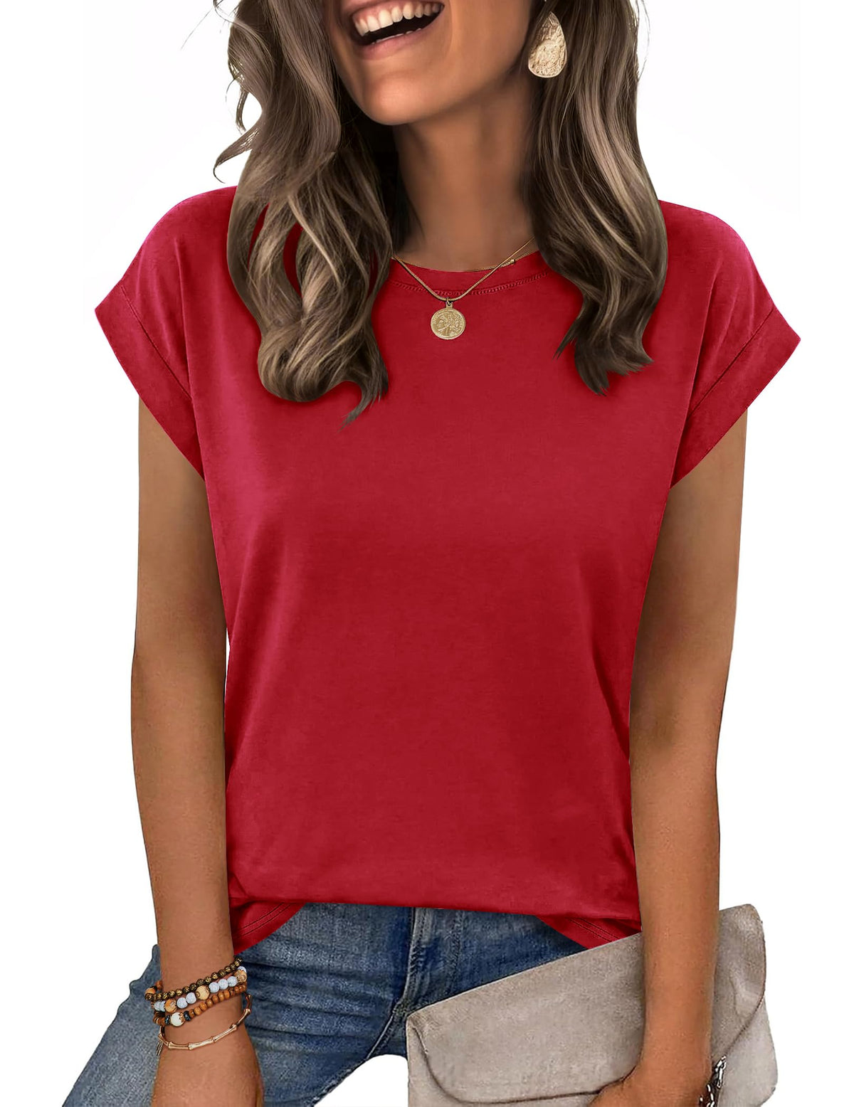 Zeagoo Womens Tops Summer Casual Cap Sleeve Tshirts Shirts Business Blouses