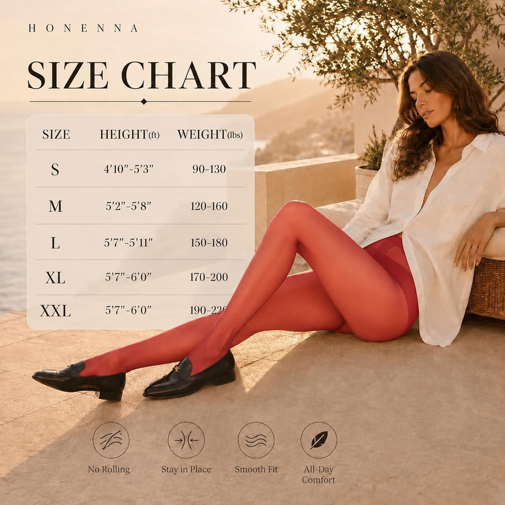 HONENNA Sheer Tights for Women 2 Pairs Ultra Thin Reinforced T Crotch Control Top Pantyhose Stockings