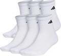 adidas Men's Athletic Cushioned Quarter Ankle Socks 6 Pairs