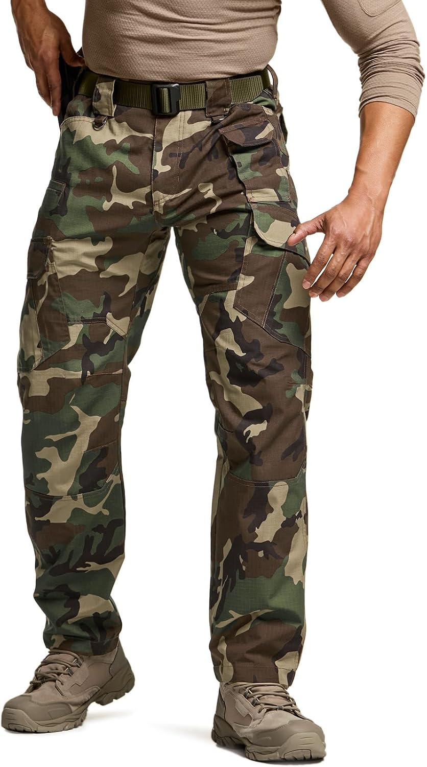 CQR Men's Tactical Pants, Water Resistant Ripstop Cargo Pants, Lightweight EDC Work Hiking Pants, Outdoor Apparel