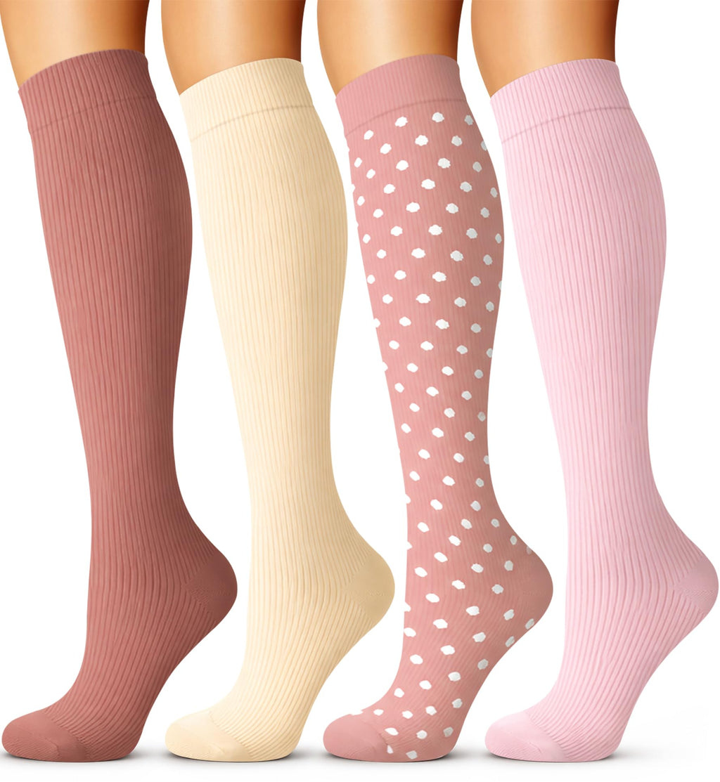 Laite Hebe 4 Pairs-Compression Socks for Women&Men Circulation-Best Support for Nurses,Running,Athletic