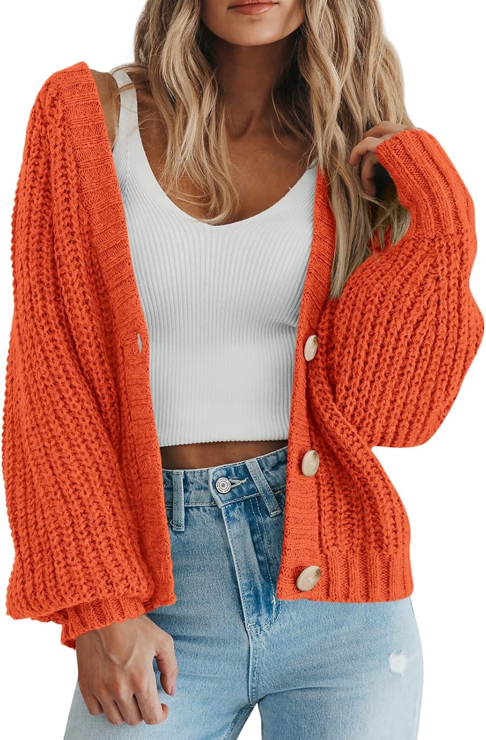PRETTYGARDEN Women's Chunky Knit Open Front Cardigan Sweaters Fall Outfits