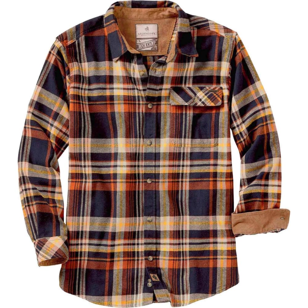 Legendary Whitetails Mens Flannel Long Sleeve Button Down 100% Cotton Shirt