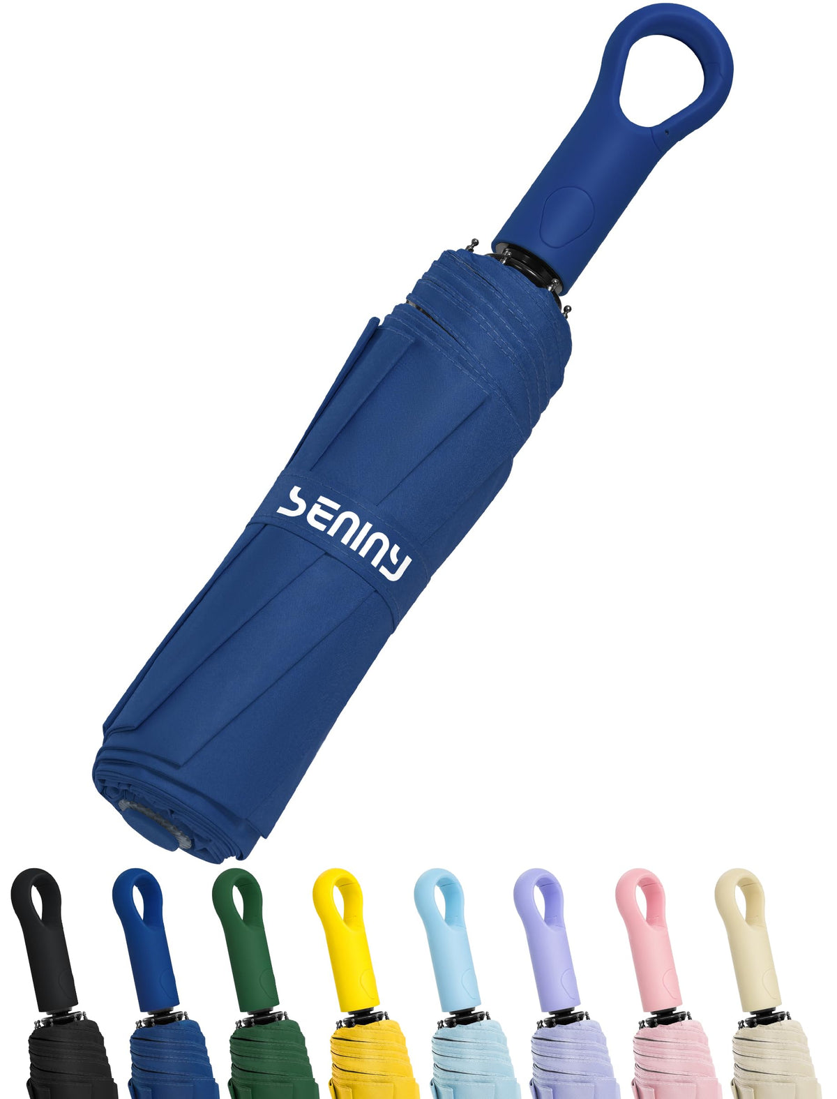 Seniny Mini Travel Umbrella with Case, Compact Pocket Size UV Sun & Rain