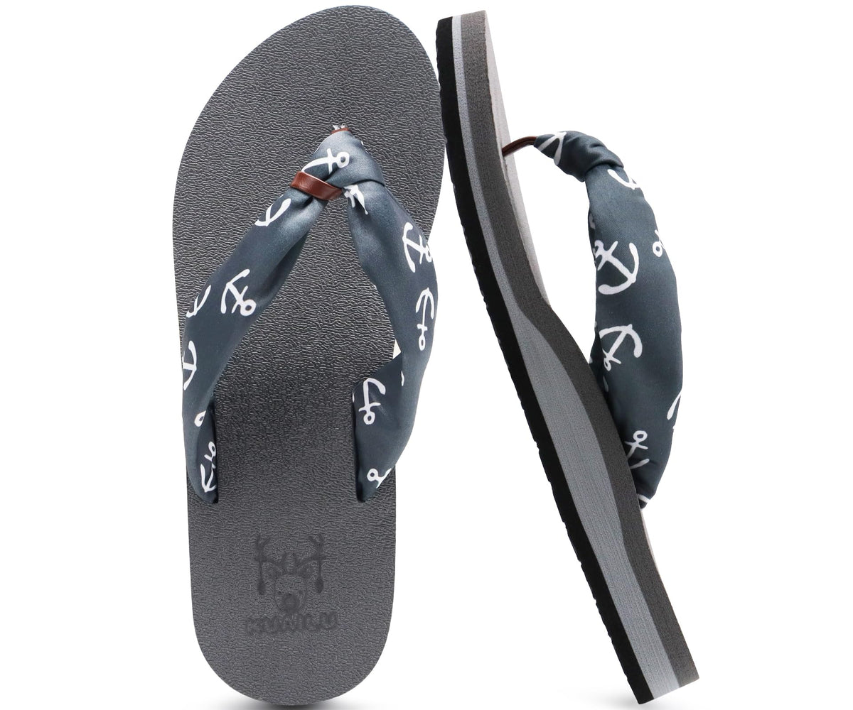 KuaiLu Flip Flops for Women with Arch Support Summer Beach Thong Sandals