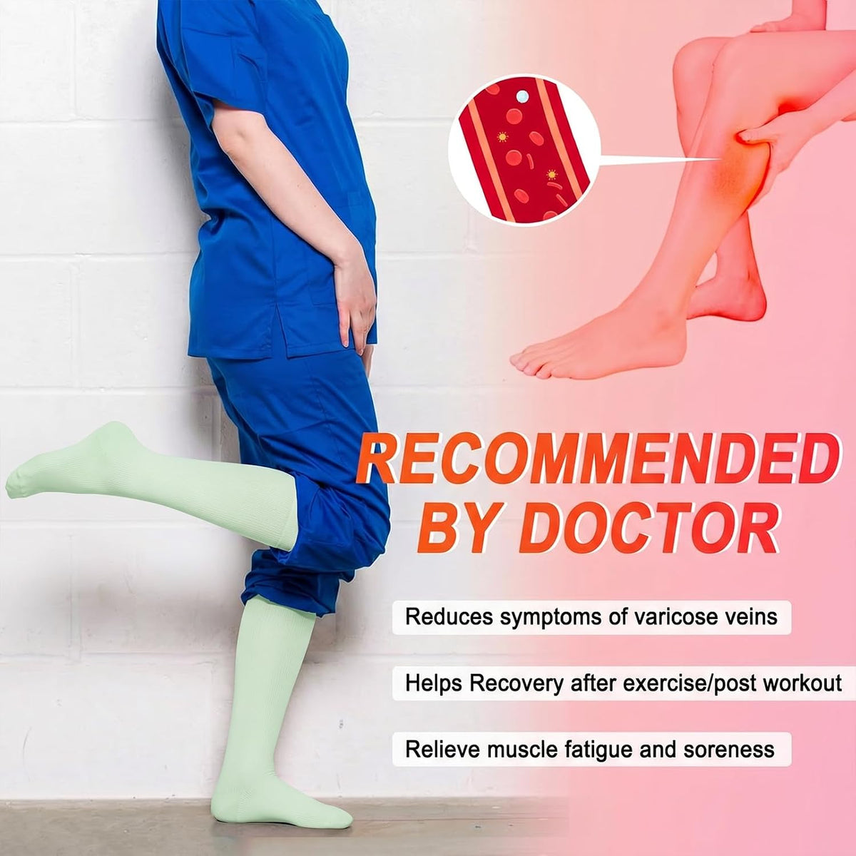 4 Pairs Compression Socks for Women Circulation-Best Support for Nurses,Running,Athletic,Travel