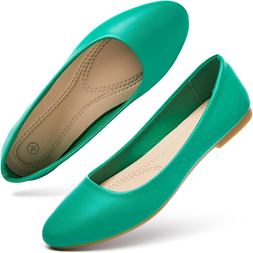 Hash Bubbie Women's Flats Shoes Ballet Flats Dress Shoes Comfortable PU Leather Slip on Shoes for Women