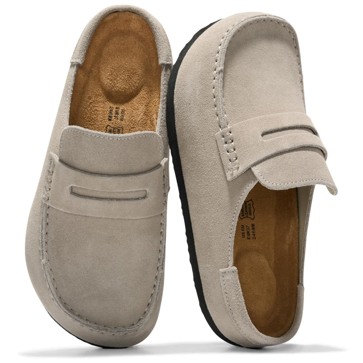 Project Cloud 100% Genuine Leather Moccasin Clogs for Women Fall Shoes