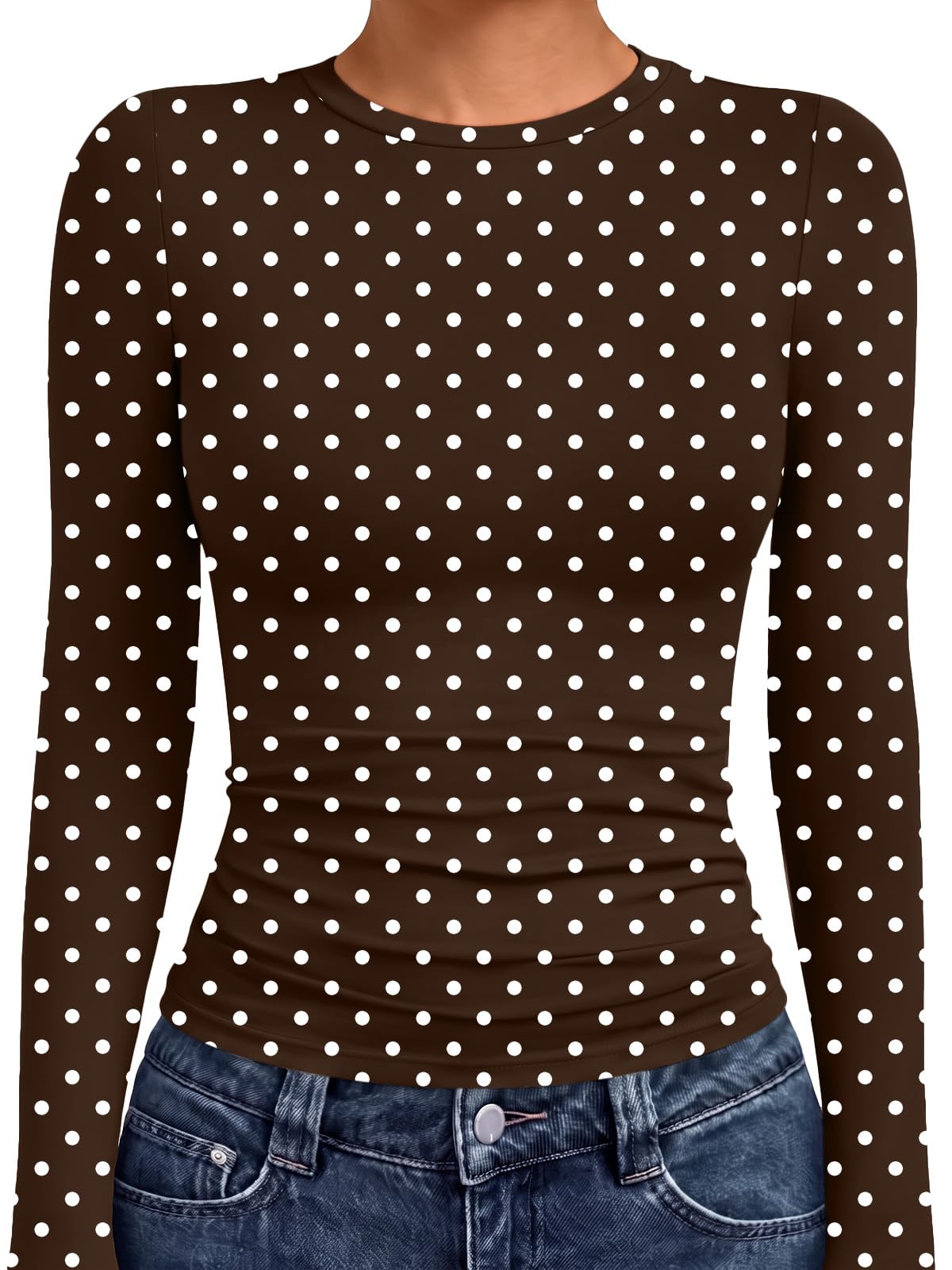 AUTOMET Womens Crew Neck Long Sleeve Shirts Compression Underscrubs Tops