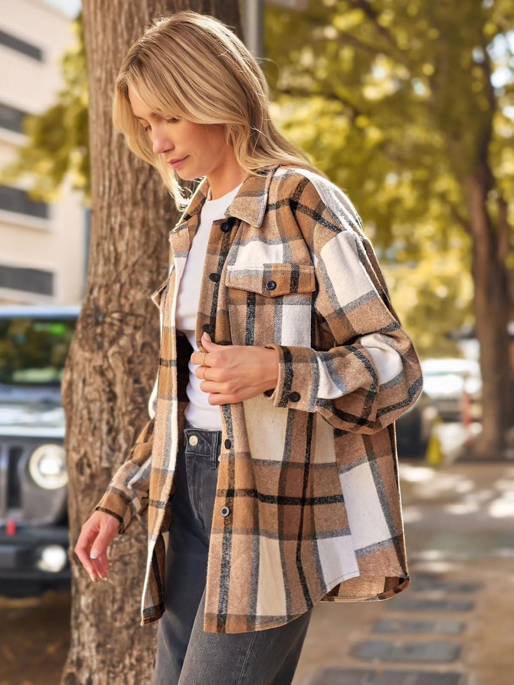 AUTOMET Shackets for Women Plaid Flannel Shirts