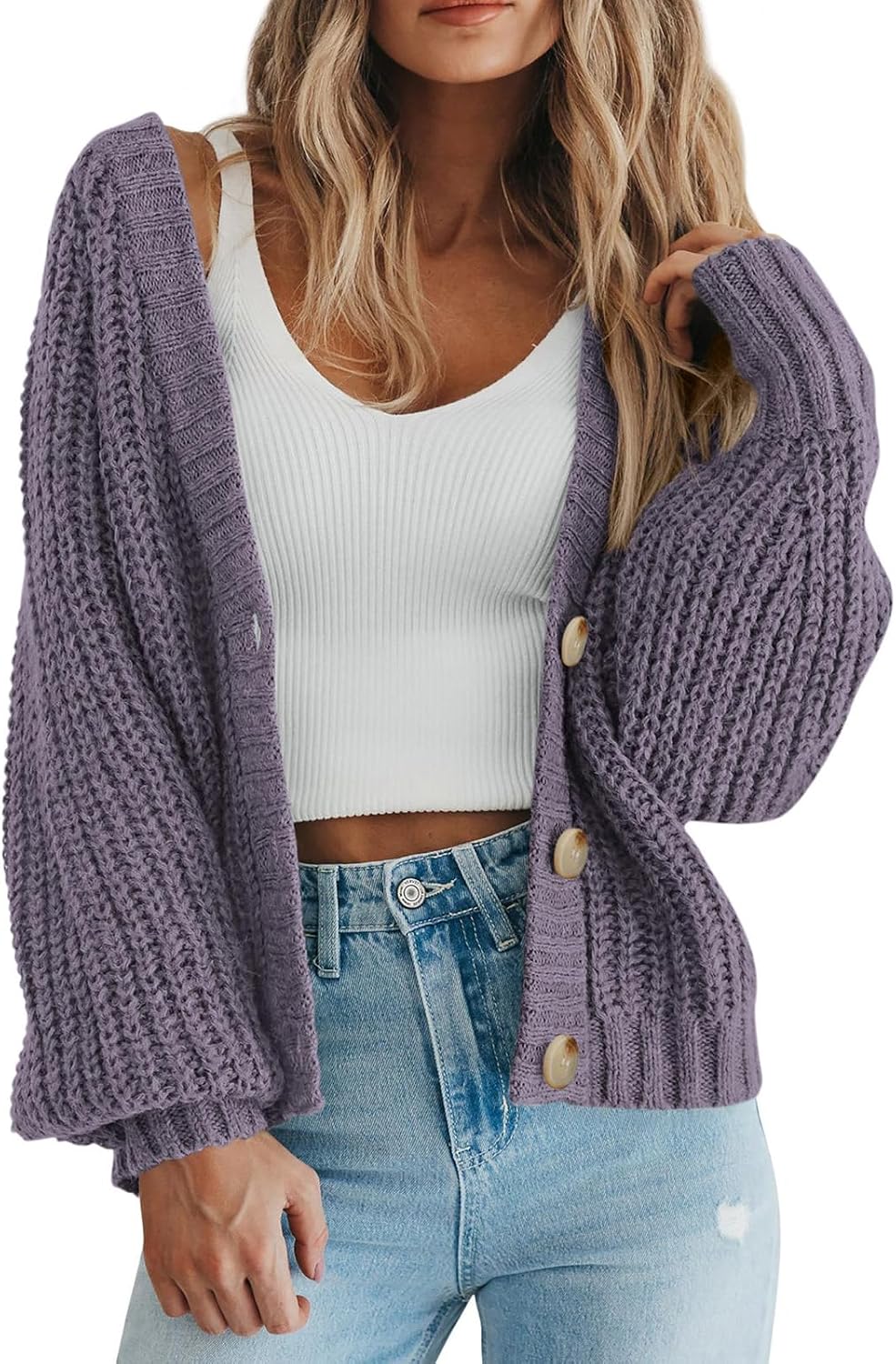 PRETTYGARDEN Women's Chunky Knit Open Front Cardigan Sweaters Fall Outfits