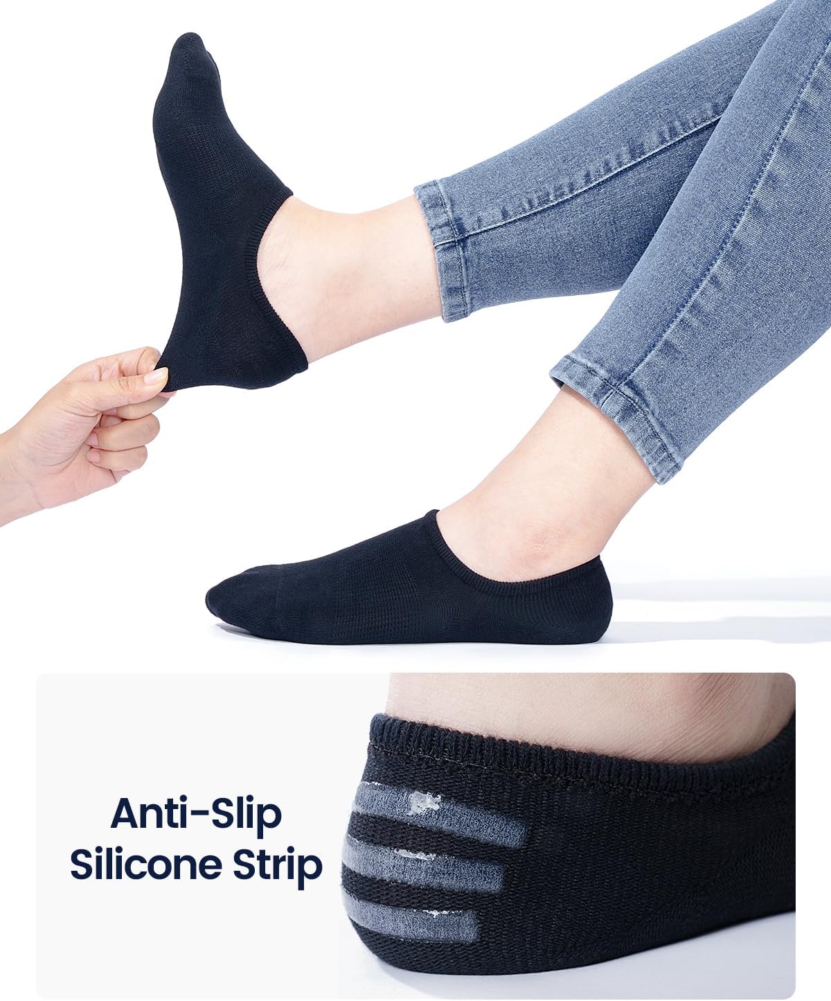 IDEGG Women & Men No Show Low Cut Anti‑Slip Casual Sports Running Socks