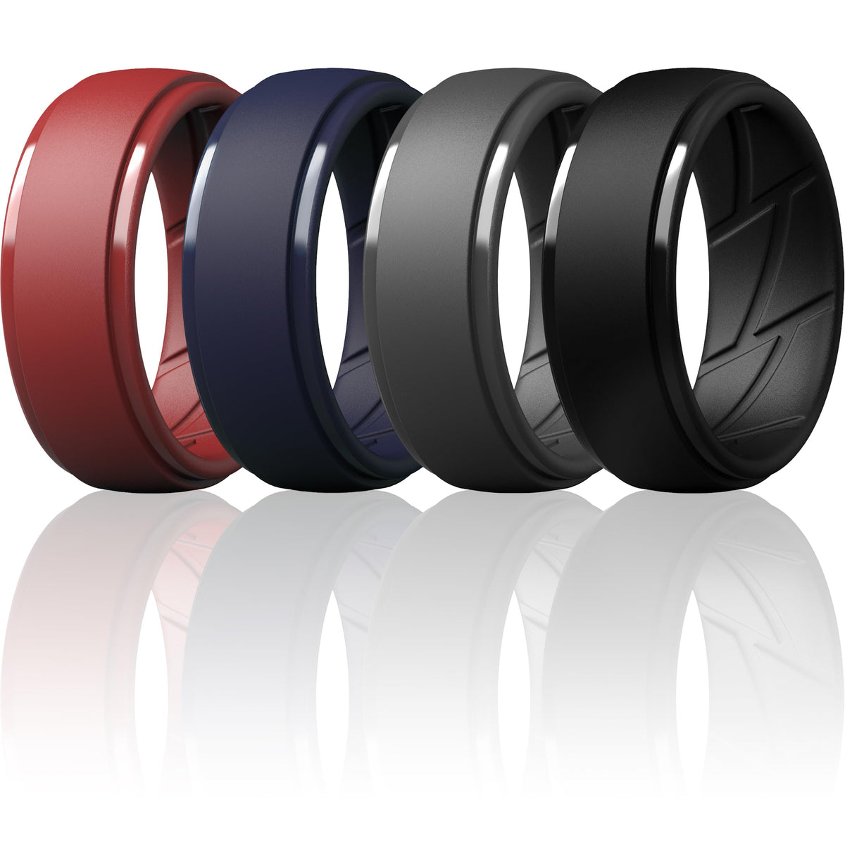 ThunderFit Men's Silicone Rings, Breathable Rubber Bands, 10mm Wide
