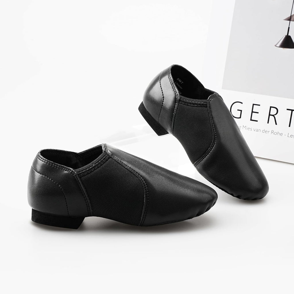 Stelle Jazz Shoes for Girls Genuine Leather Slip-On Dance Shoes