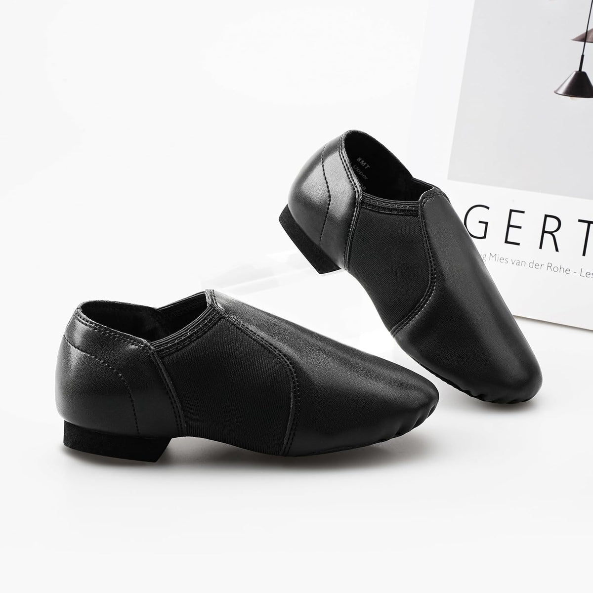 Stelle Jazz Shoes for Girls Genuine Leather Slip-On Dance Shoes