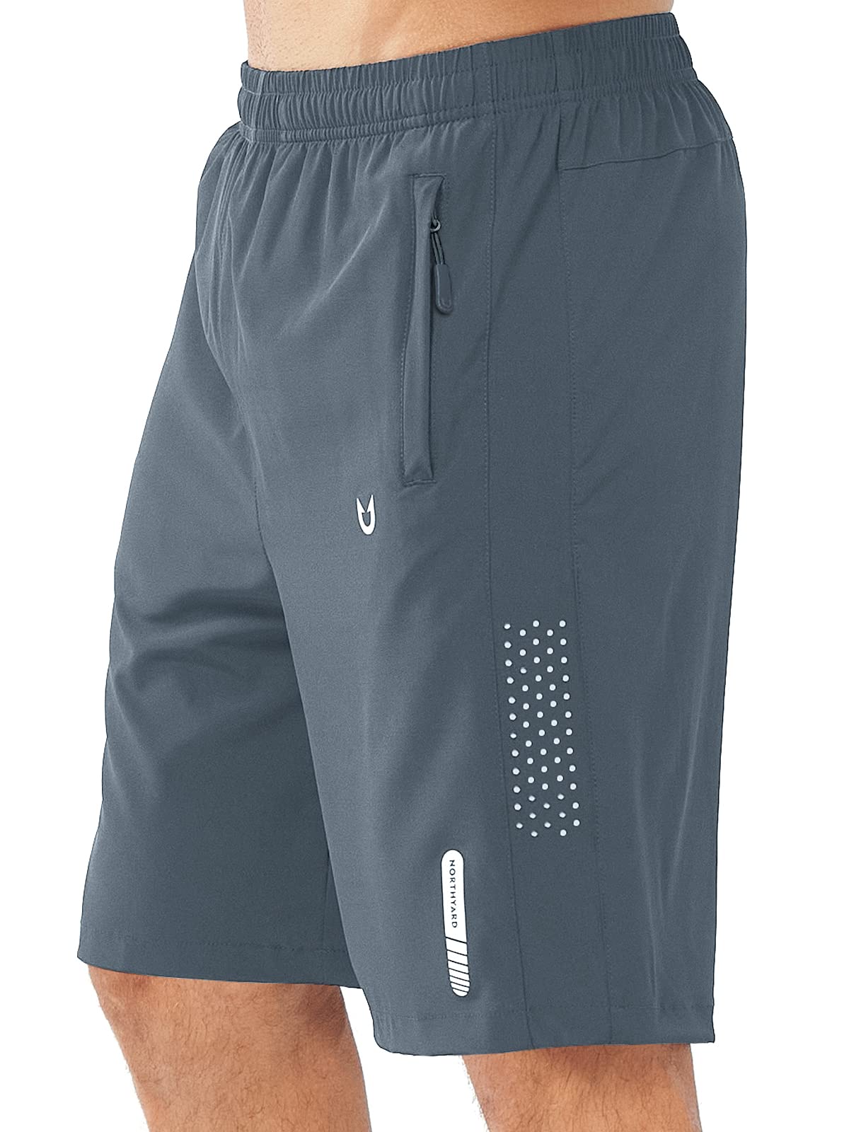 NORTHYARD Men's Athletic Running Shorts Gym Workout 7"/9"/5" Zipper Pockets