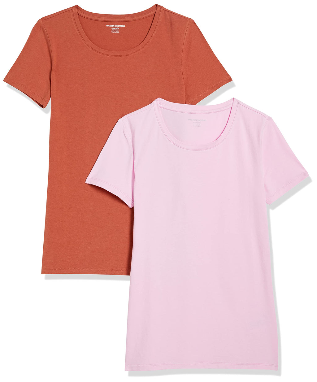 Amazon Essentials Women's Regular-Fit Short-Sleeve Crewneck T-Shirt, Cotton Modal Blend, Pack of 2