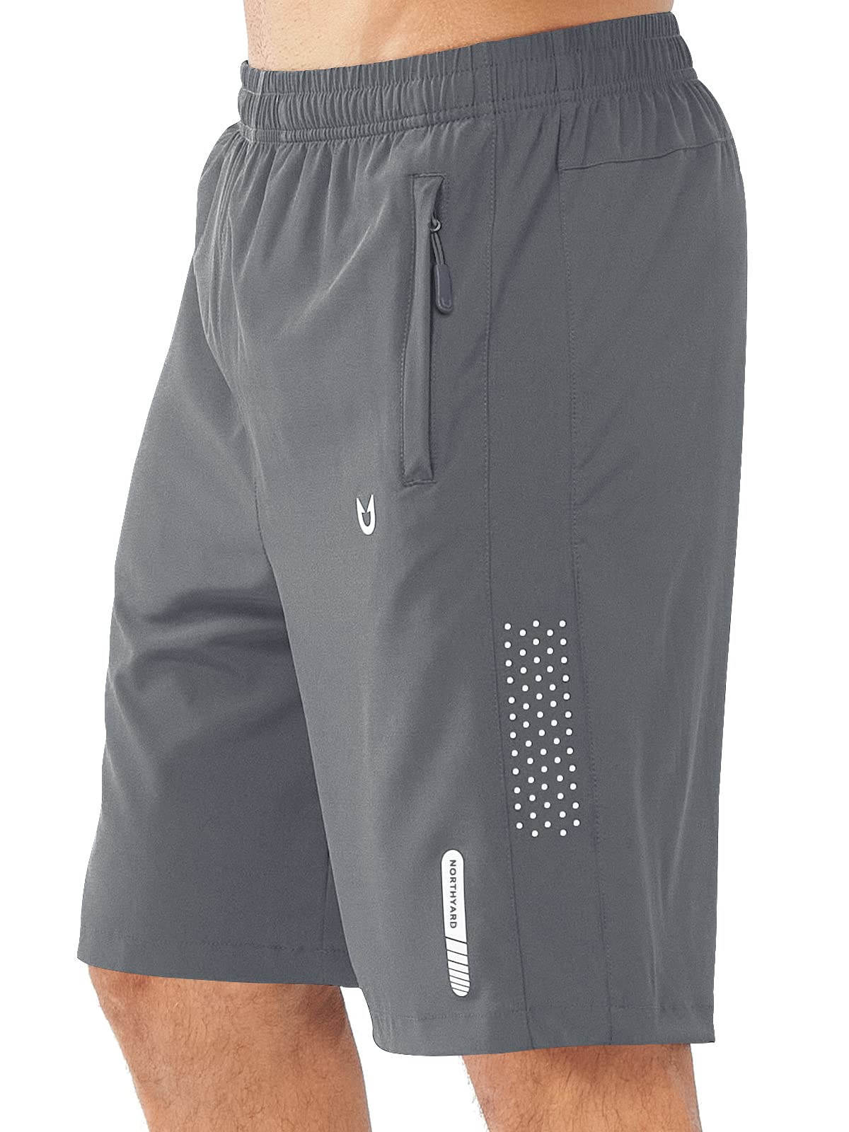 NORTHYARD Men's Athletic Running Shorts Gym Workout 7"/9"/5" Zipper Pockets