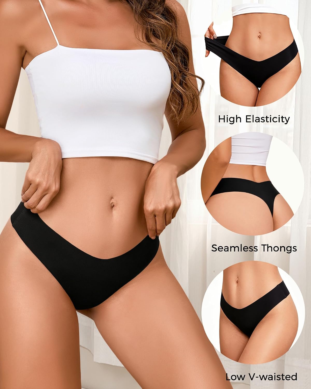 Take Talk Underwear Womens 9 Pack Seamless Thongs No Show Workout Panties