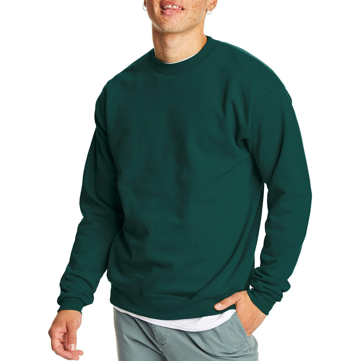 Hanes Men's Sweatshirt, EcoSmart Fleece Crewneck Sweatshirt, Big & Tall Available, 1 or 2-Pack