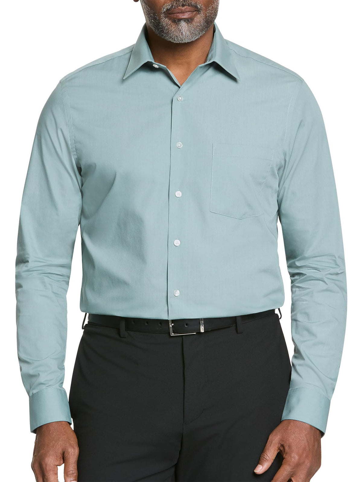 Van Heusen Mens Dress Shirt Regular Fit Poplin Solid
