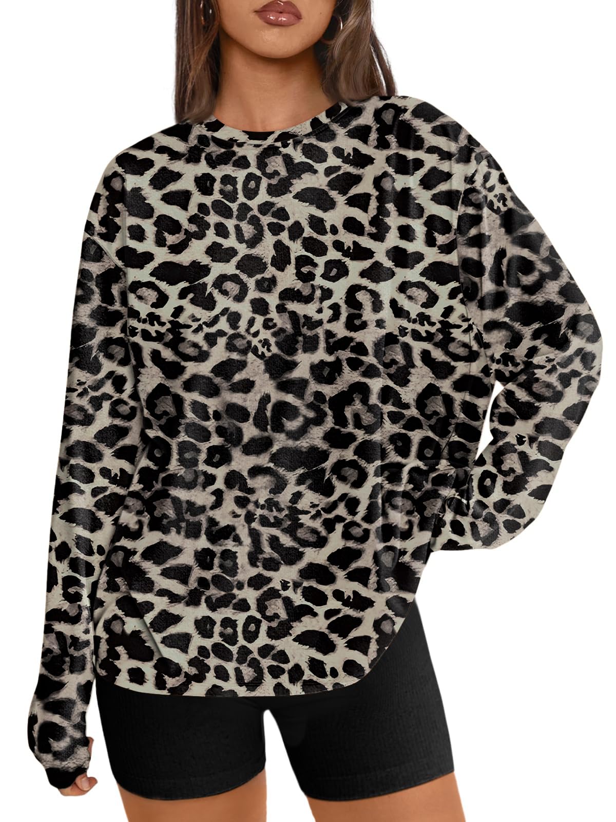 Trendy Queen Womens Oversized Long Sleeve Shirts Fall Tops 2026 Basic Tees
