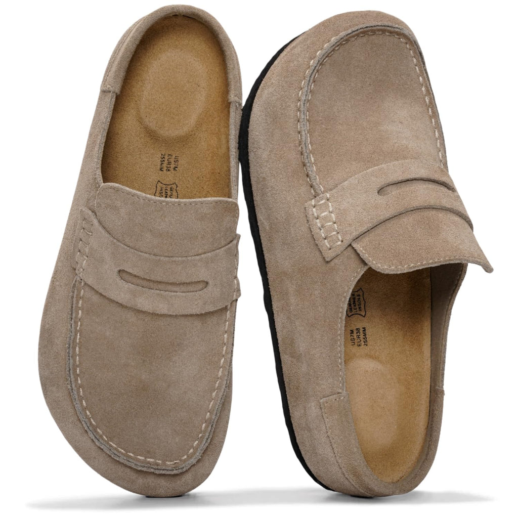 Project Cloud 100% Genuine Leather Moccasin Clogs for Women Fall Shoes