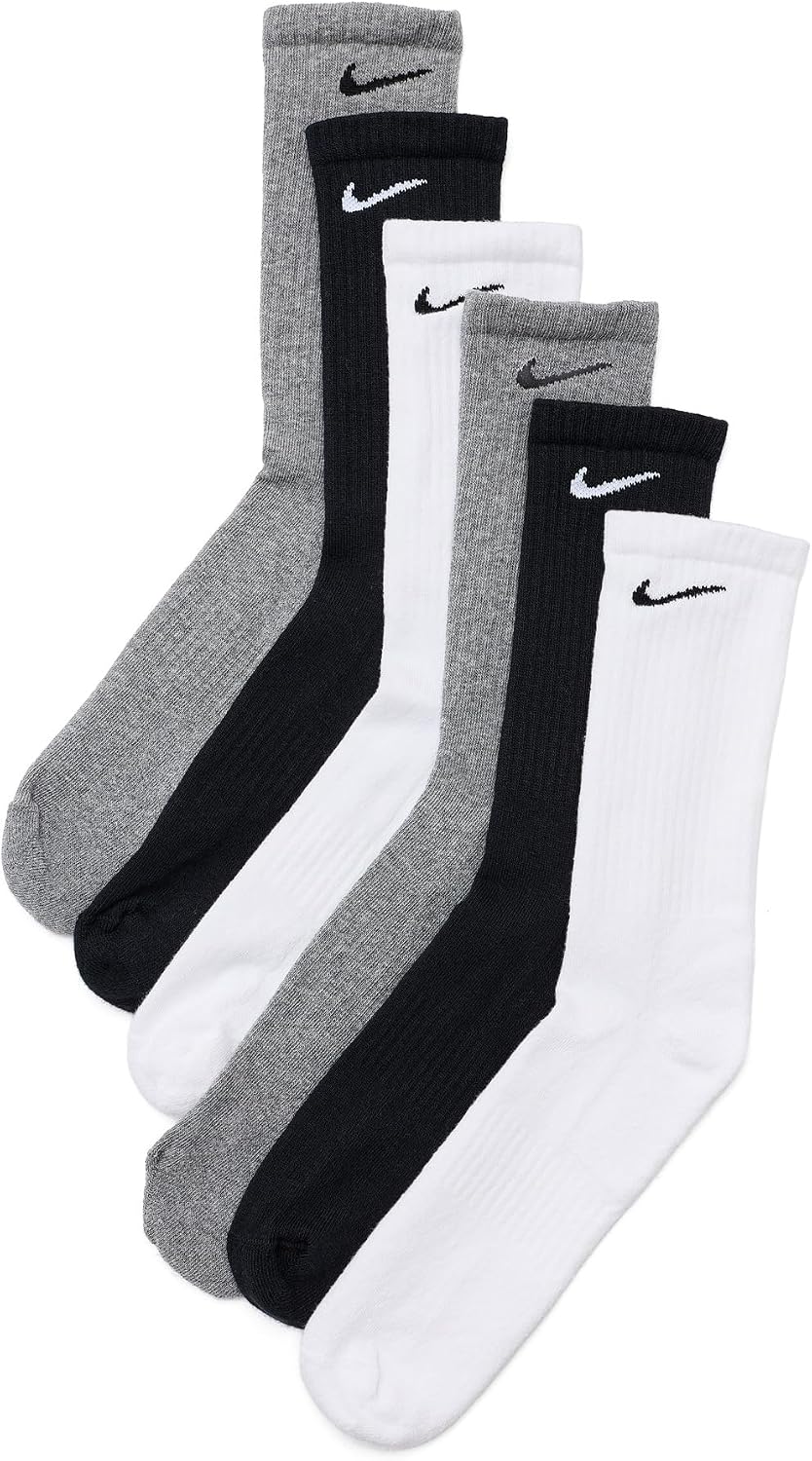 Nike Adult Everyday Cushioned Training Crew Socks (6-Packs) | Mens & Womens