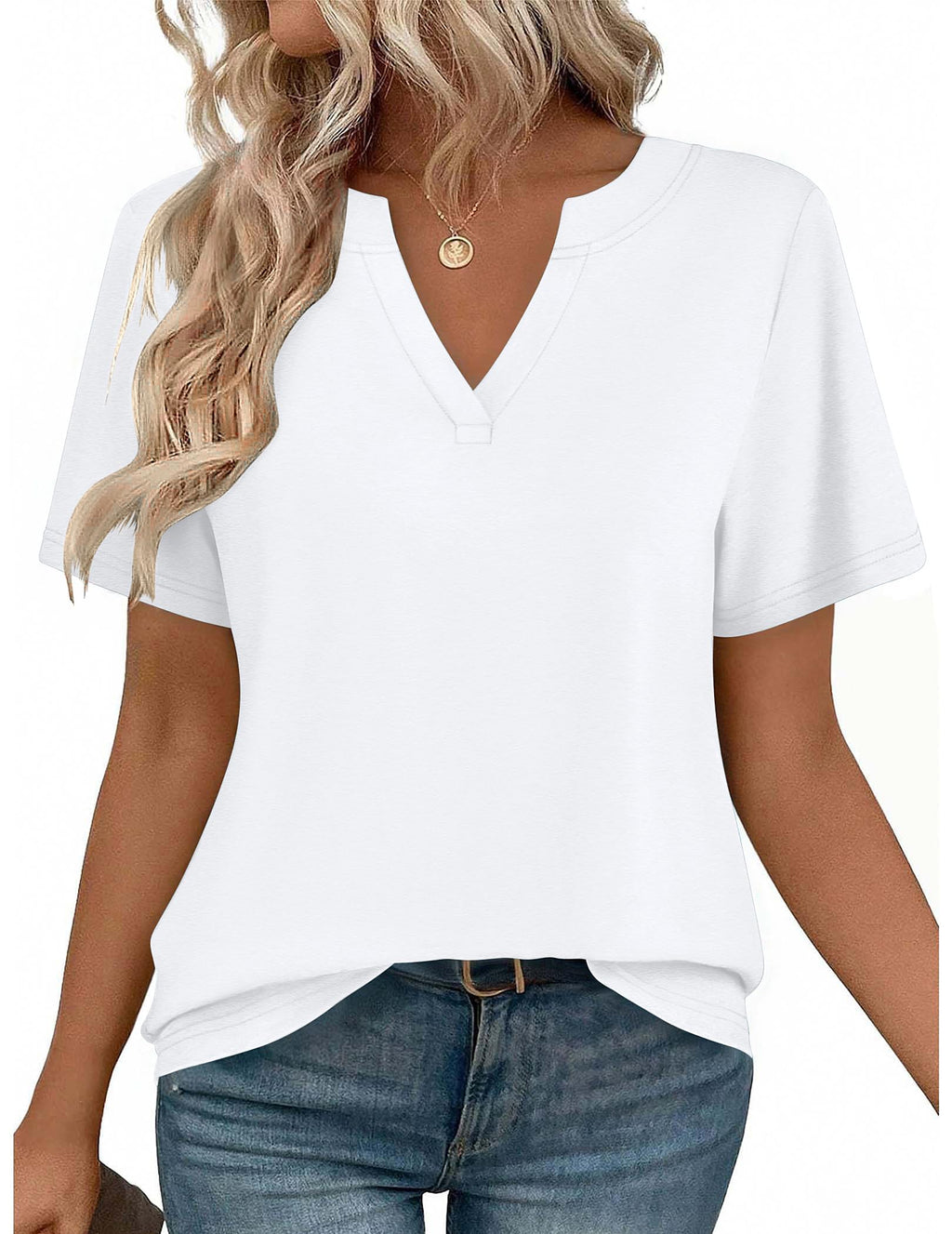 Zeagoo Womens Tops Short Sleeve V Neck Tee Shirts Cute Dressy Casual