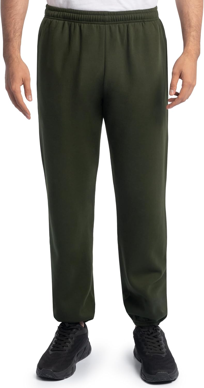 Fruit of the Loom Eversoft Fleece Elastic Bottom Sweatpants with Pockets, Relaxed Fit, Moisture Wicking, Breathable