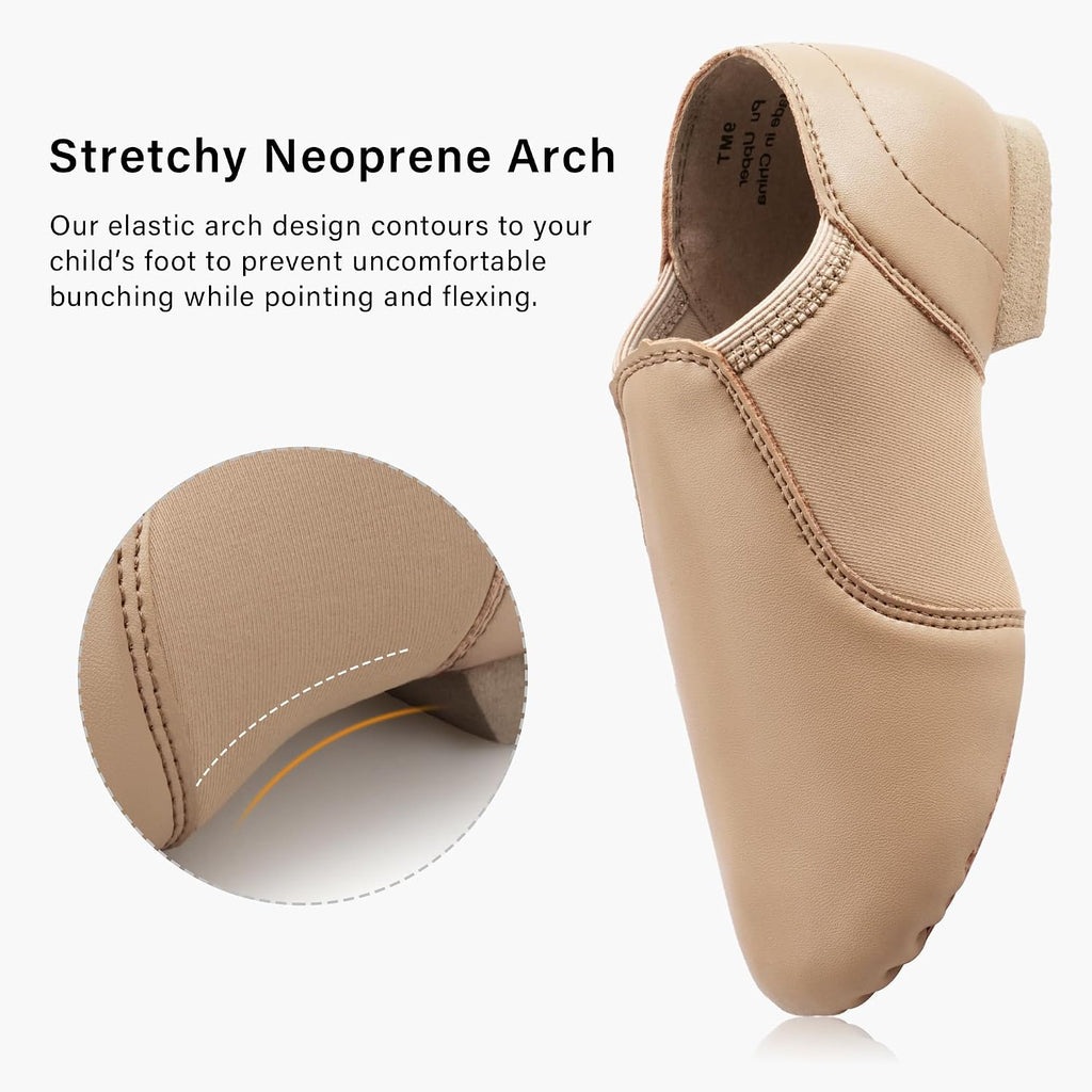 Stelle Jazz Shoes for Girls Genuine Leather Slip-On Dance Shoes