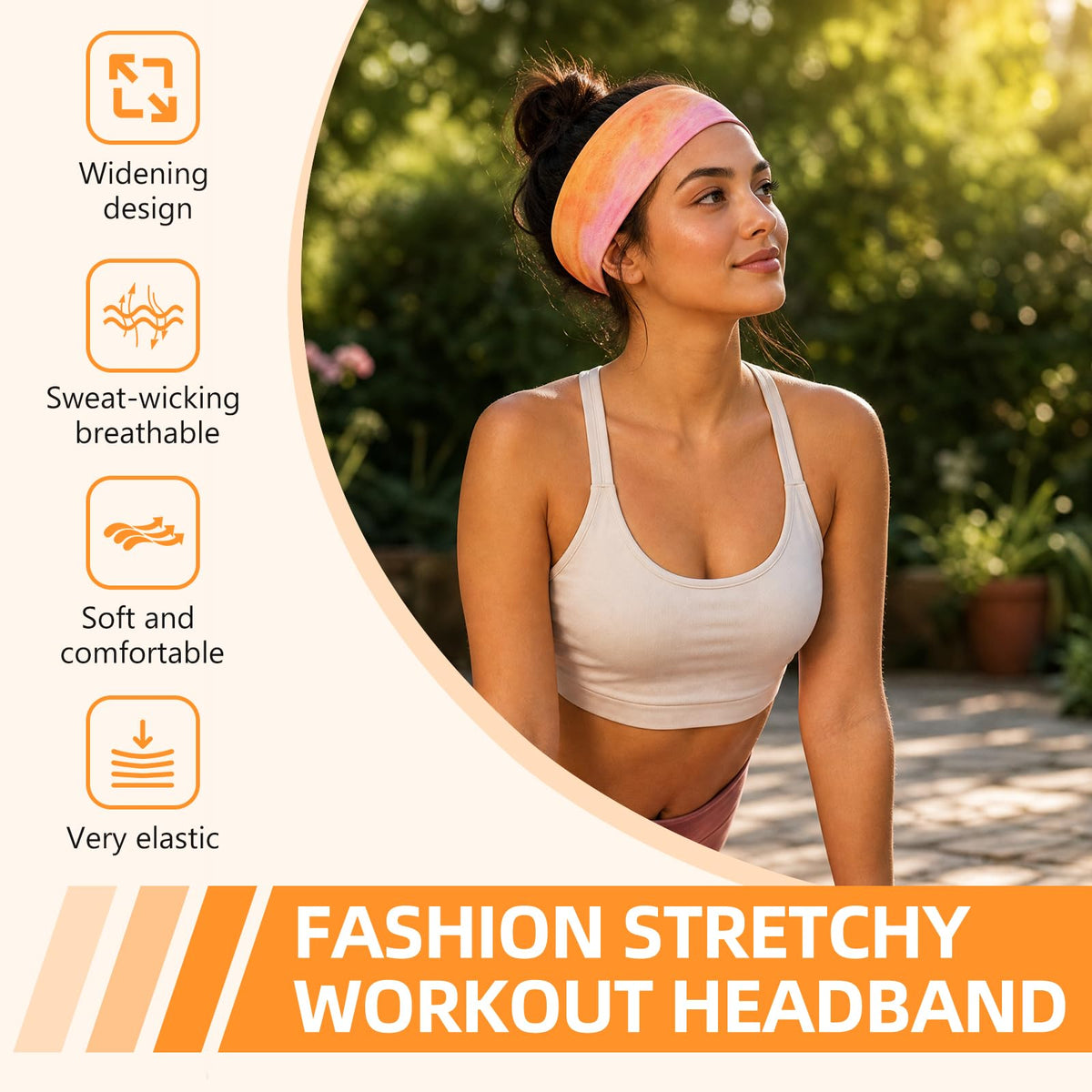 Headbands for Women 8PCS, Summer-Exclusive Elastic Non Slip Hair Head Bands