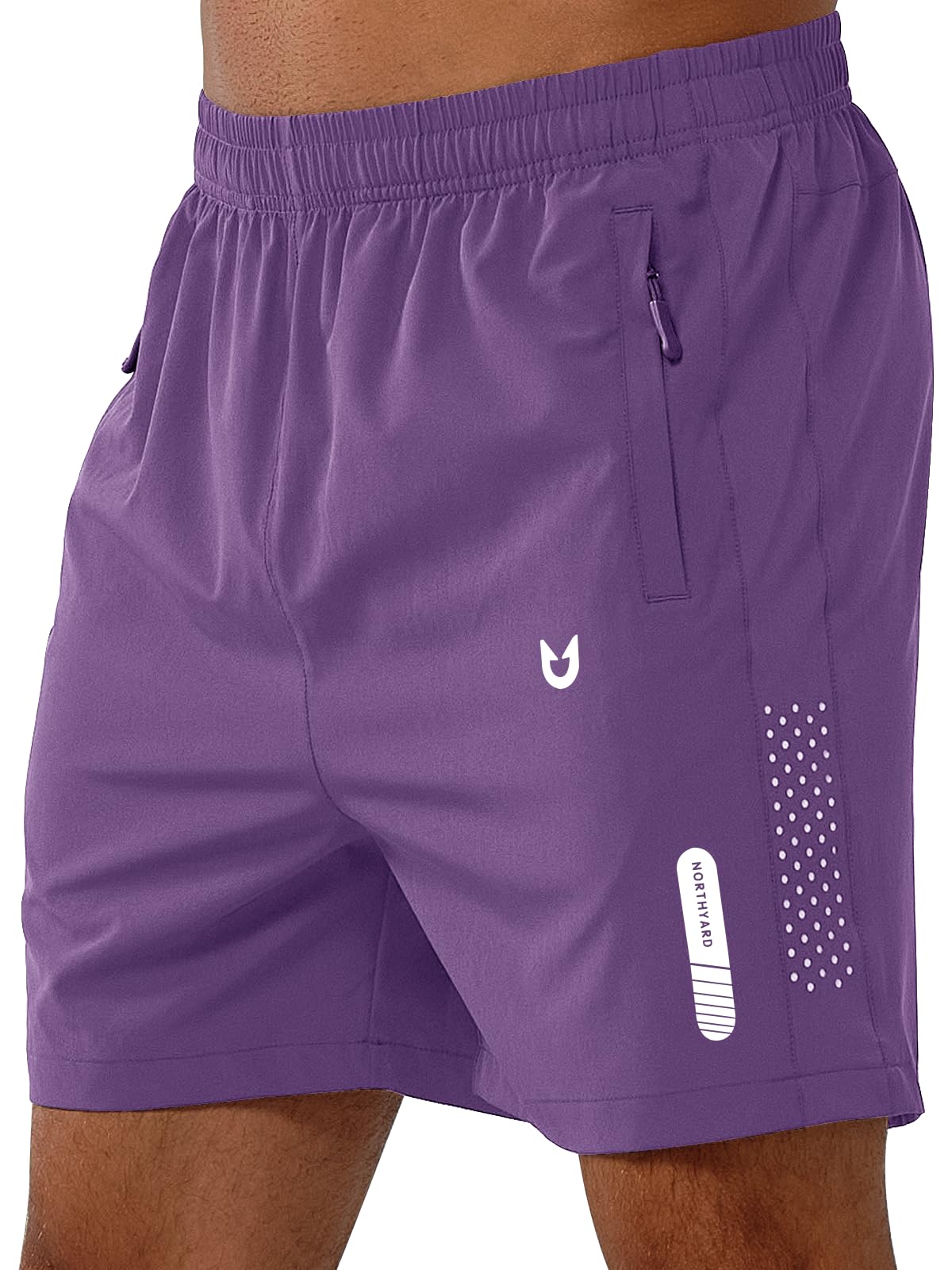 NORTHYARD Men's Athletic Running Shorts Gym Workout 7"/9"/5" Zipper Pockets