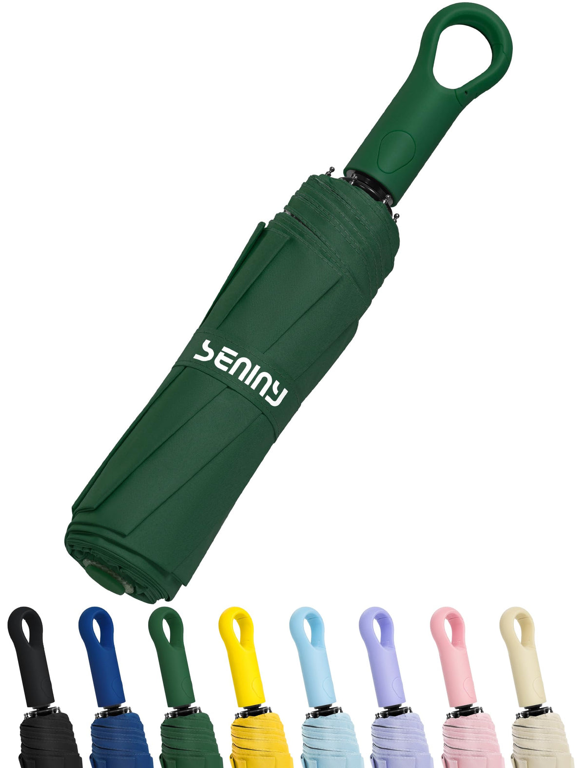 Seniny Windproof Travel Umbrella, Automatic Umbrellas for Rain, Portable & Compact Umbrellas for Backpack, Strong UV for Protection, Folding Small Sun Umbrella for Car, Walking