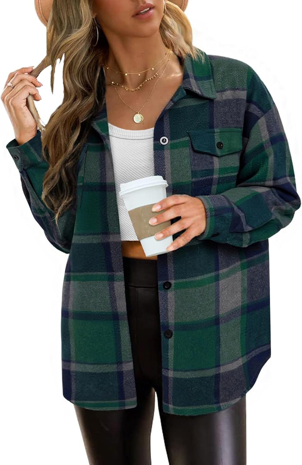 AUTOMET Shackets for Women Plaid Flannel Shirts